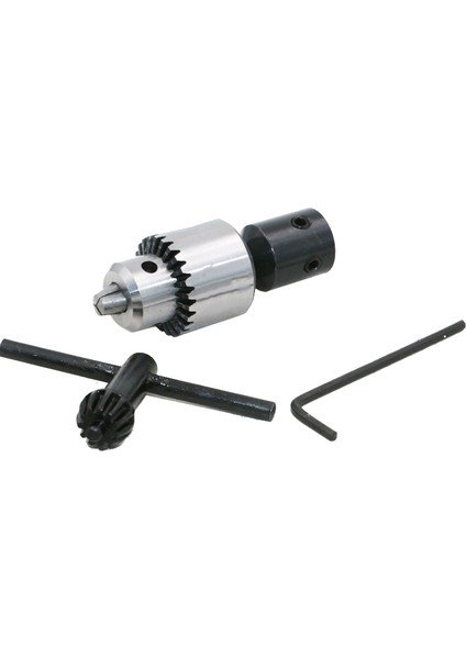 Saatçiler Elektrikli Matkap Chuck 0.3-4mm Jt0 Konik Montajlı TORNA8MM Siyah Şaftlı Mini Matkap Chuck Anahtar Takımı