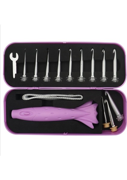 LED Örgü Iğneleri Seti 12 Adet Değişim Ct Kanca ile Işık Şarj Edilebilir USB Dokuma Kazak Dikiş Aksesuarları Araçları