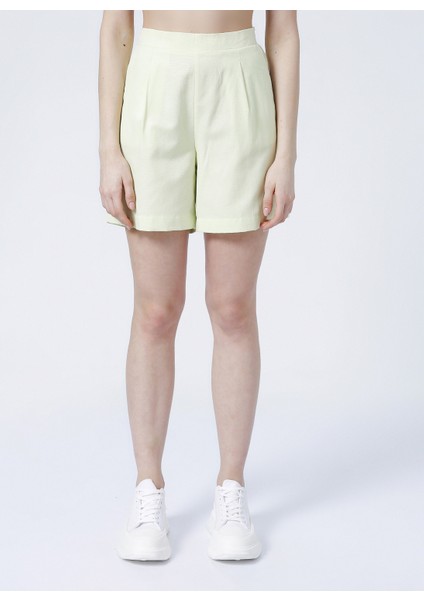 Lastikli Standart Kalıp Yeşil Kadın Şort - K-Sergino fırsatları