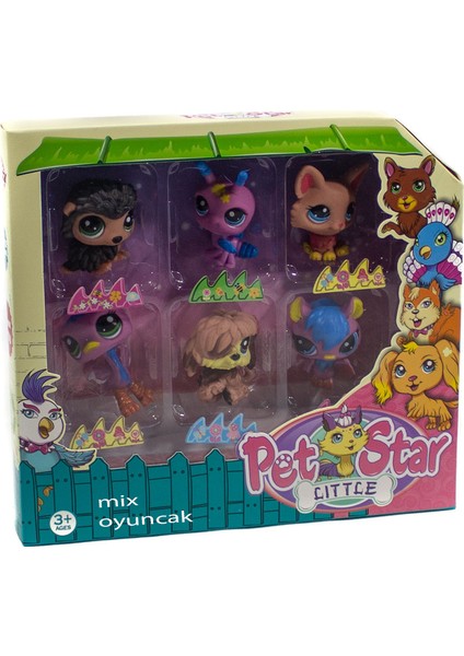 Mix Oyuncak Oyuncak Pet Star Altılı Set Minik Hayvan Ailesi