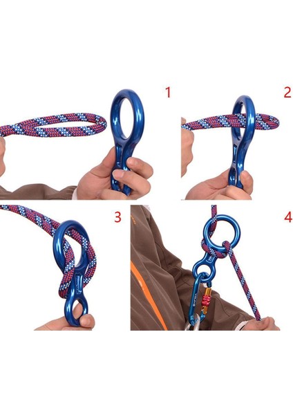 35KN Şekil 8 Tırmanma Dağcılık Rappelling Yüzük Belay Cihazı Mavi (Yurt Dışından) modelleri
