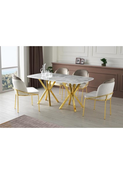 Polo Royal High Gloss Yemek Masa Sandalye Takımı