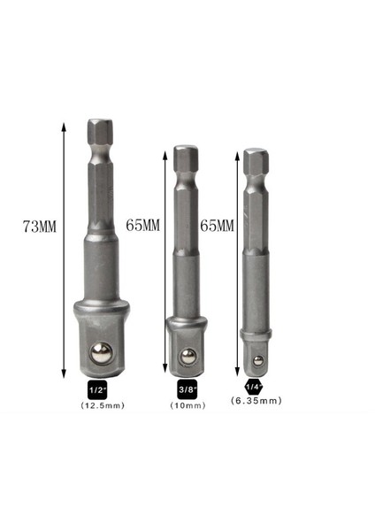 3 Adet Altıgen Anahtar Sürücü Güç Shank Matkap Soket Adaptörü Bit Adaptör Seti 1/4 Tornavida Araçları (Yurt Dışından)