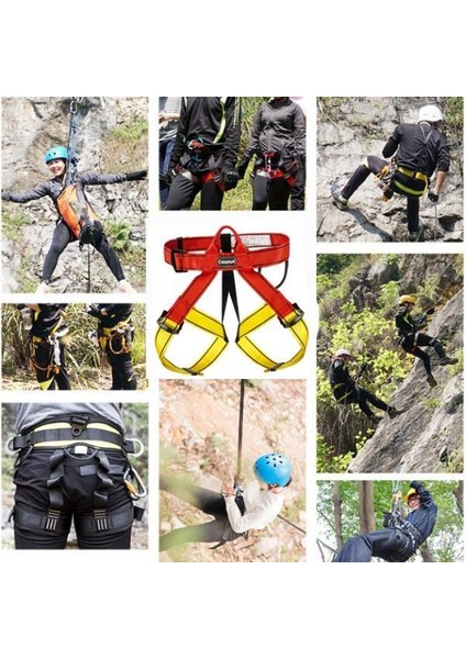 Tırmanma Koşum Emniyet Kemeri Ağacı Tırmanma Rappelling Kırmızı Sarı (Yurt Dışından) fırsatları