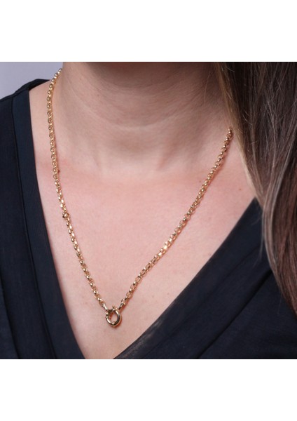 Altın Doc Model Omega Kilitli Zincir Kolye (KLY0265)