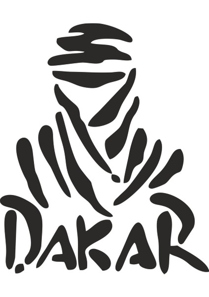 Dakar Sticker 12 cm x 13 cm Siyah