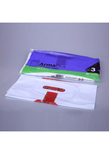 Takviyeli Renkli Poşet 3 Numara 33x45 cm x 50'li