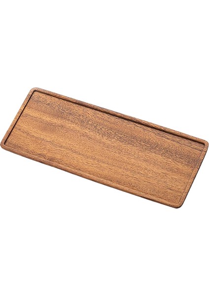 SunniMix Rustik Büyük Hizmet Tepsisi Dikdörtgen Kahve Barbekü Servis Gıda Meyve Tepsileri Çanak 30X12X1.2 cm