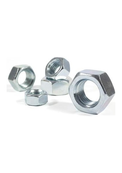 Düz Somun Kaplamalı Metrik 5 Beyaz 50 Adet