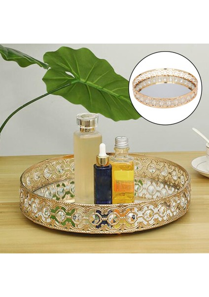 SunniMix Modern Aynalı Vanity Tepsi Parfüm Şişesi Dekoratif Takı Tepsisi Deco Bakımı indirimleri