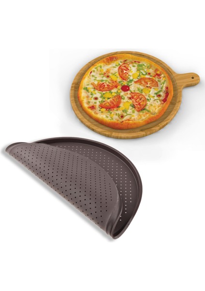 SunniMix Yuvarlak Delikli Pizza Mat Mutfak Pişirme Malzemeleri Için Crisper Pişirme Tepsisi