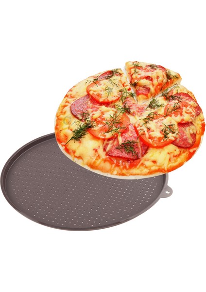 SunniMix Yuvarlak Delikli Pizza Mat Mutfak Pişirme Malzemeleri Için Crisper Pişirme Tepsisi