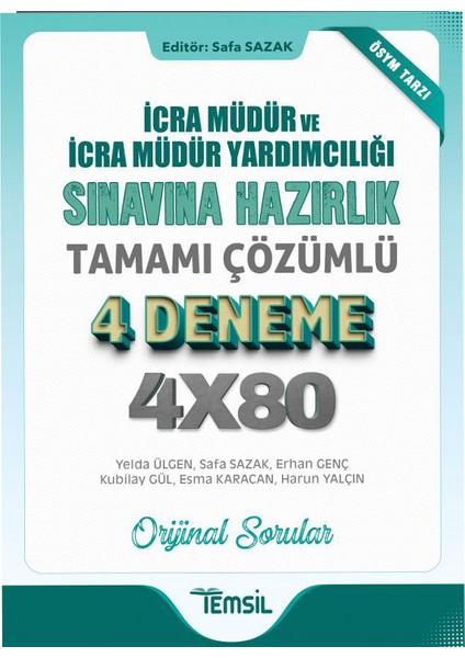 Icra Müdürlüğü ve Icra Müdür Yardımcılığı Sınavına Hazırlık Tamamı Çözümlü 4 Deneme