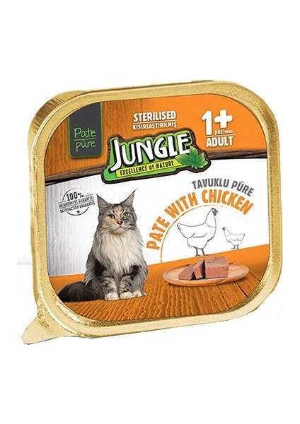 Kısırlaştırılmış Tavuklu Pate Yetişkin Kedi Konservesi 100 gr