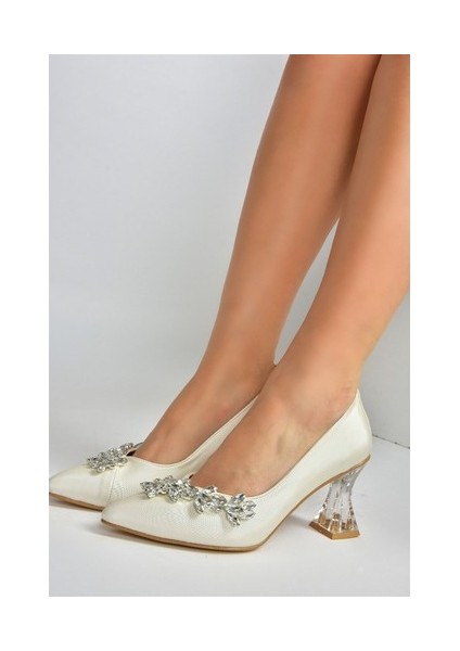 Ten Saten Kumaş Taşlı Kadın Abiye Ayakkabı M246014004