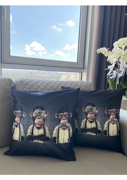 Dekoratif 2'li Kombin Kırlent Kılıfı