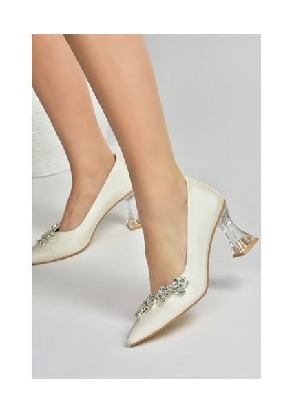 Ten Saten Kumaş Taşlı Kadın Abiye Ayakkabı M246014004 modelleri