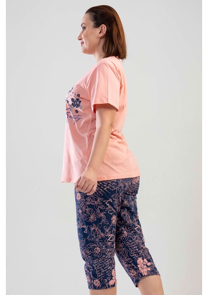 Pamuklu Büyük Beden Tamamı Düğmeli Kısa Kol Kaprili Pijama Takım modelleri