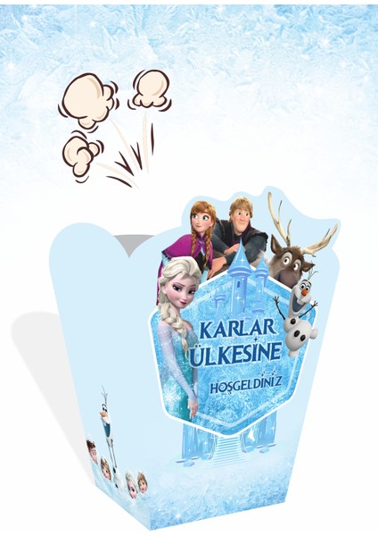 Frozen Karlar Ülkesi Popcorn (Mısır) Kutusu *8'li