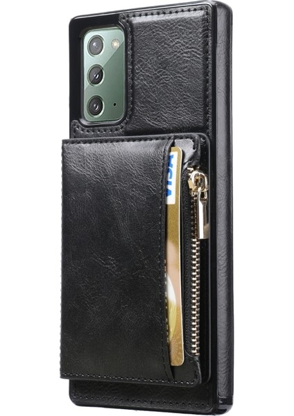 Samsung Galaxy NOTE20 Için Fermuar Cüzdan Telefon Kılıfı