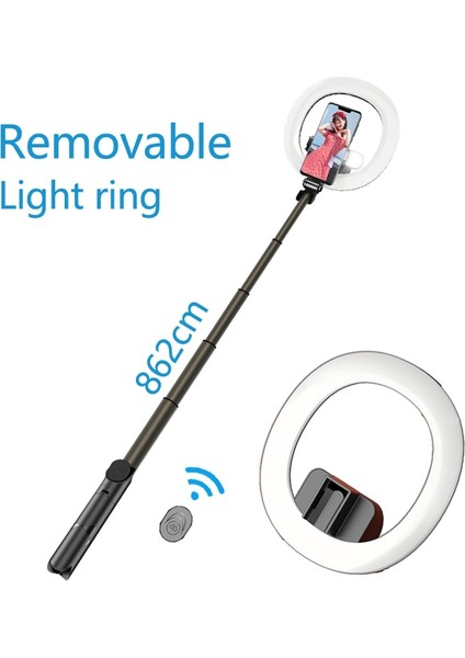 Mini Selfie Stick LED Yüzük Işık Tripode Mobil Sopa Bluetooth Uzatılabilir Cep Telefonu Lambaları Yüzük Işık Lambası Lambası Için (Yurt Dışından)