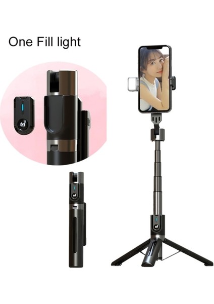 Ios Android Smartphone Için Dolgu Işık Uzaktan Kumanda Çekimi Ile Kablosuz Bluetooth Selfie Tripod Katlanabilir Telefon Tutucu (Yurt Dışından)