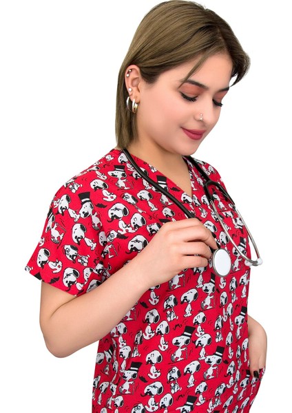 Kırmızı Snoopy Desenli Likralı Üst Forma fiyatları