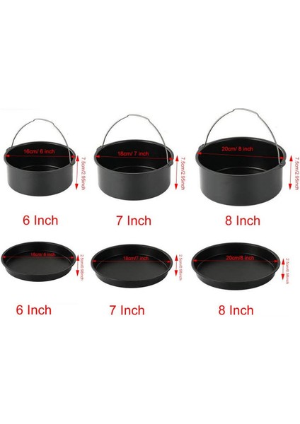 2 Adet Yui / Xiaomi / Philips / Kumtel Uyumlu 8 Inç Fritöz Aksesuar Seti - Siyah (Yurt Dışından) fiyatları
