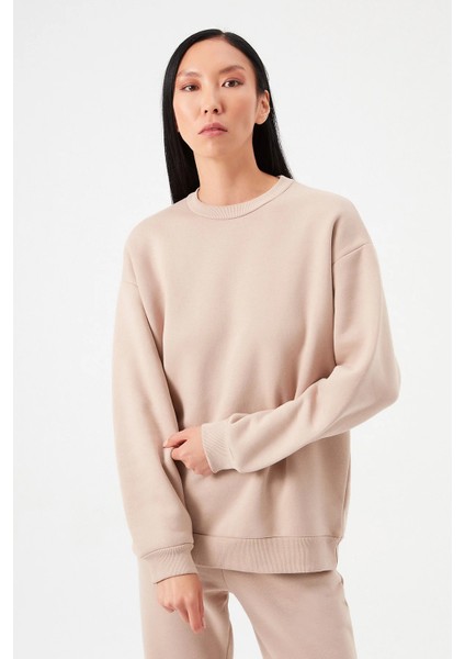 AÇELYAOKCU Bisiklet Yaka Şardonlu Sweatshirt