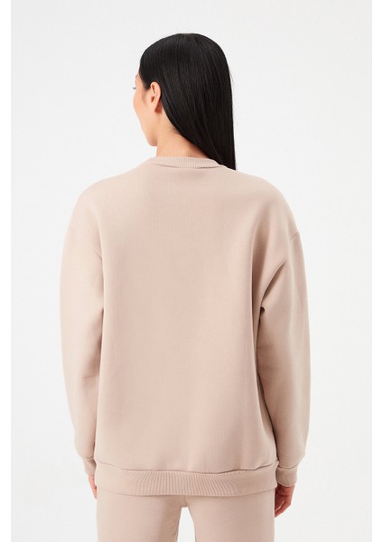 AÇELYAOKCU Bisiklet Yaka Şardonlu Sweatshirt