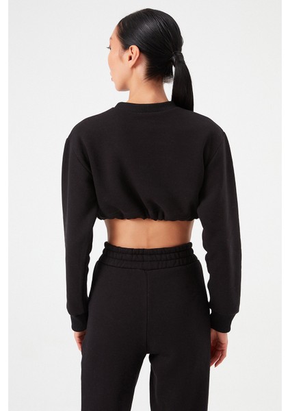 AÇELYAOKCU Crop Şardonlu Beli Büzgülü Sweatshirt indirimleri