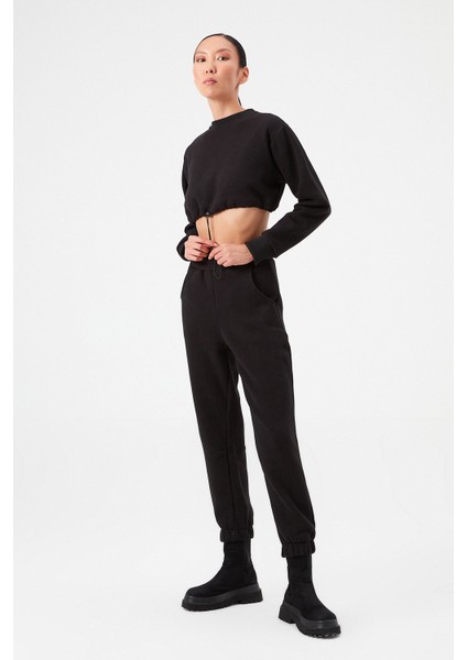 AÇELYAOKCU Crop Şardonlu Beli Büzgülü Sweatshirt modelleri