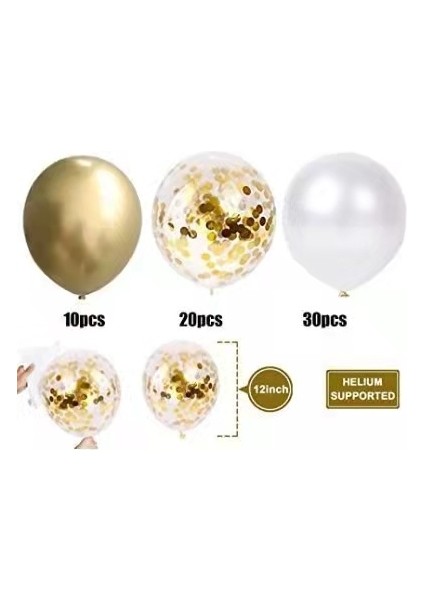 60 Paket Dekor Balonları Konfeti Balonları Partiler Için Kurdele Balonları fiyatları