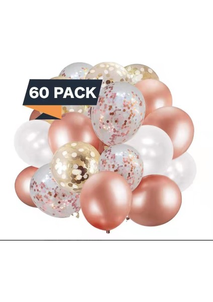 60 Paket Dekor Balonları Konfeti Balonları Partiler Için Kurdele Balonları(Yurt Dışından)
