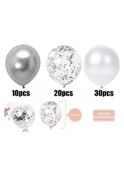 60 Paket Dekor Balonları Konfeti Balonları Partiler Için Kurdele Balonları fiyatları
