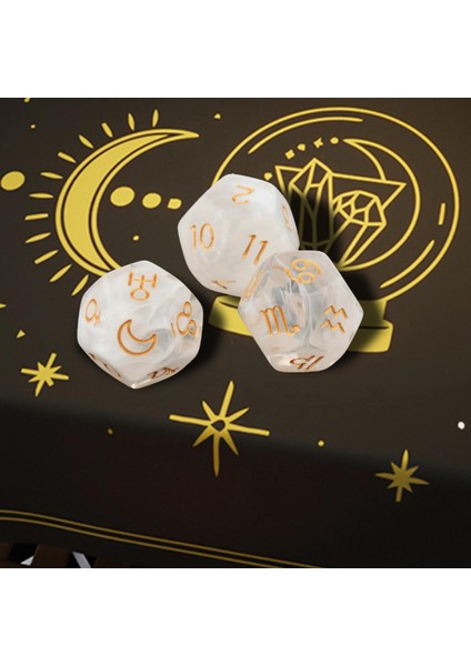 3 Zar Set Polyhedral Rpg Dnd Zindanlar Ejderha Pathfinder Casino Propser Beyaz (Yurt Dışından)