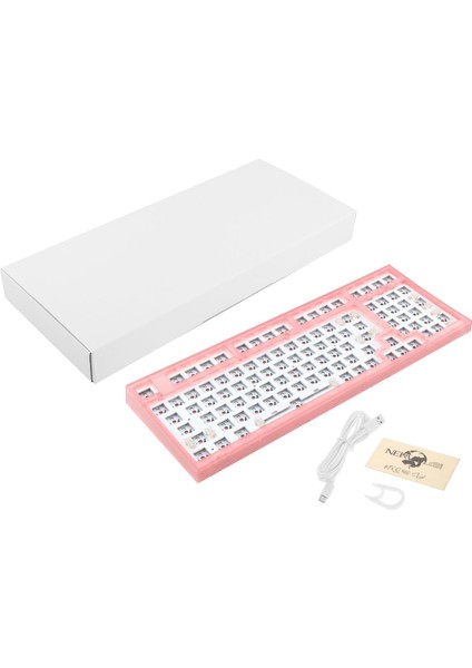 NT980 Sıcak Swap Mekanik Klavye Kiti Rgb Işık Hotswap Özel Dıy Kiti Şeffaf Pembe (Yurt Dışından) fırsatları