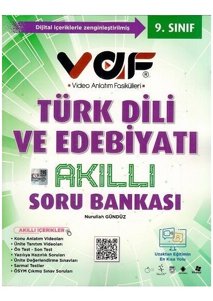 Vaf Yayınları 9. Sınıf Türk Dili ve Edebiyatı Akıllı Soru Bankası