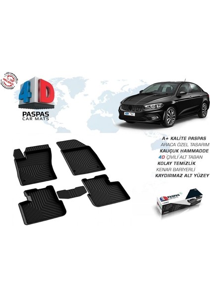 Fiat Egea 4d Paspas Siyah