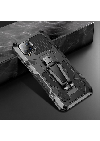 Galaxy A12 Için Hibrit Destek Çubuklu Darbeye Dayanıklı Telefon Kılıfı (Yurt Dışından)