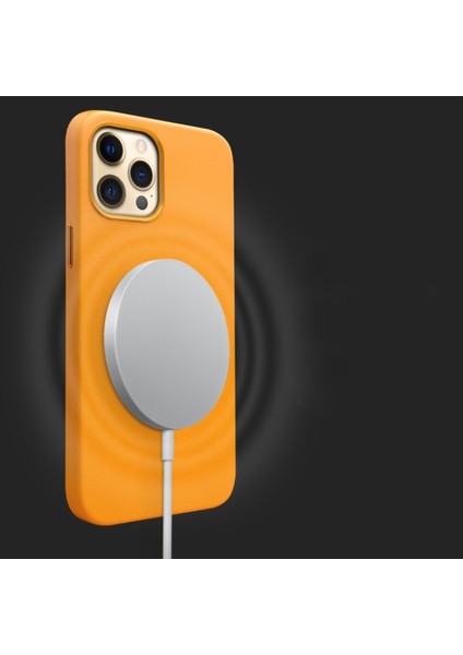 Qıalıno Apple Iphone 13 Pro Max Için Magsafe Şarjlı Deri Kaplamalı Koruyucu Telefon Kılıfı - Mavi (Yurt Dışından) indirimleri