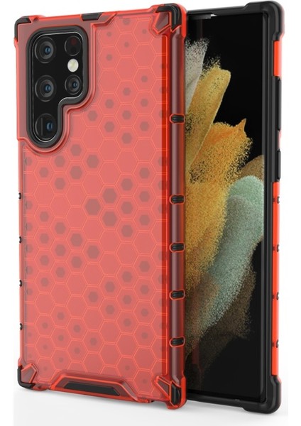 Galaxy S22 Ultra Için Petek Desenli Darbeye Dayanıklı Tpu + Pc Hibrit Telefon Kılıfı (Yurt Dışından)