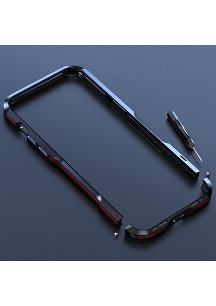 Apple Iphone 13 Pro Max 6.7 Inç Darbeye Dayanıklı Karbon Fiber Doku Galvanik Metal Telefon Kılıfı - Altın (Yurt Dışından)