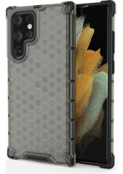 Galaxy S22 Ultra Için Petek Desenli Darbeye Dayanıklı Tpu + Pc Hibrit Telefon Kılıfı (Yurt Dışından)
