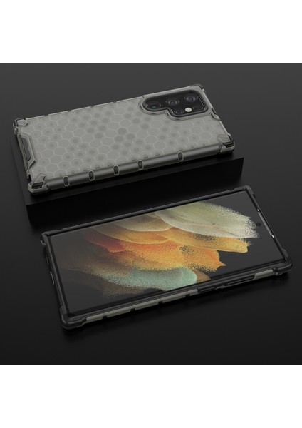 Galaxy S22 Ultra Için Petek Desenli Darbeye Dayanıklı Tpu + Pc Hibrit Telefon Kılıfı (Yurt Dışından) modelleri