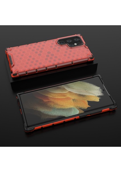 Galaxy S22 Ultra Için Petek Desenli Darbeye Dayanıklı Tpu + Pc Hibrit Telefon Kılıfı (Yurt Dışından) modelleri