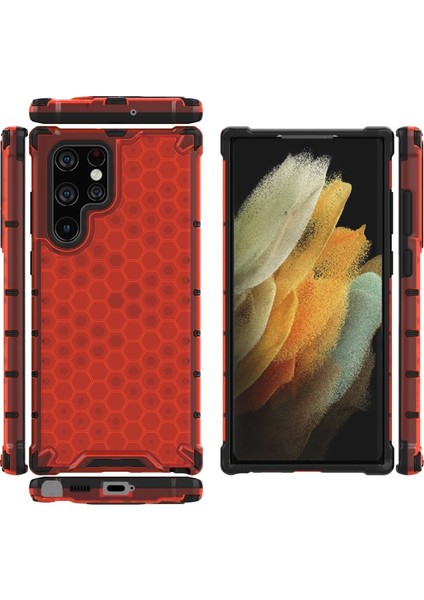 Galaxy S22 Ultra Için Petek Desenli Darbeye Dayanıklı Tpu + Pc Hibrit Telefon Kılıfı (Yurt Dışından) indirimleri