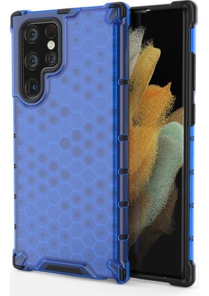 Galaxy S22 Ultra Için Petek Desenli Darbeye Dayanıklı Tpu + Pc Hibrit Telefon Kılıfı (Yurt Dışından)