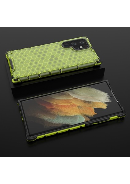 Galaxy S22 Ultra Için Petek Desenli Darbeye Dayanıklı Tpu + Pc Hibrit Telefon Kılıfı (Yurt Dışından) modelleri