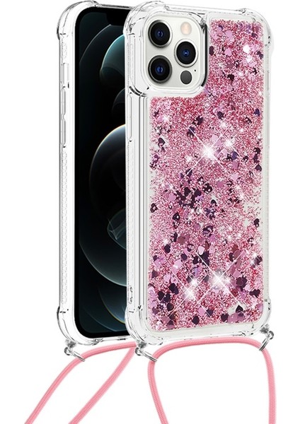 Apple Iphone 12 Pro Max 6.7 Inç Uyumlu Ayarlanabilir Ipli Tpu Telefon Kılıfı - Kırmızı (Yurt Dışından)